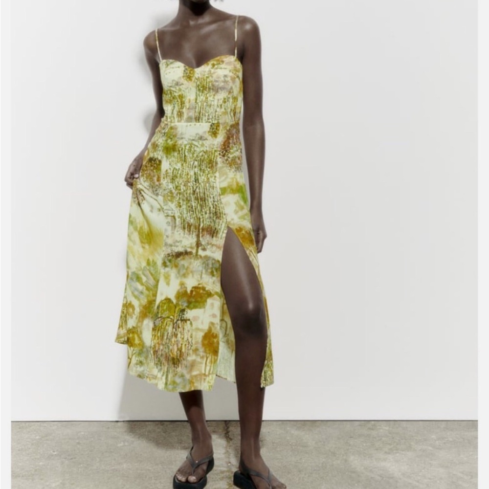 Zara Printed Midi Dress XS
